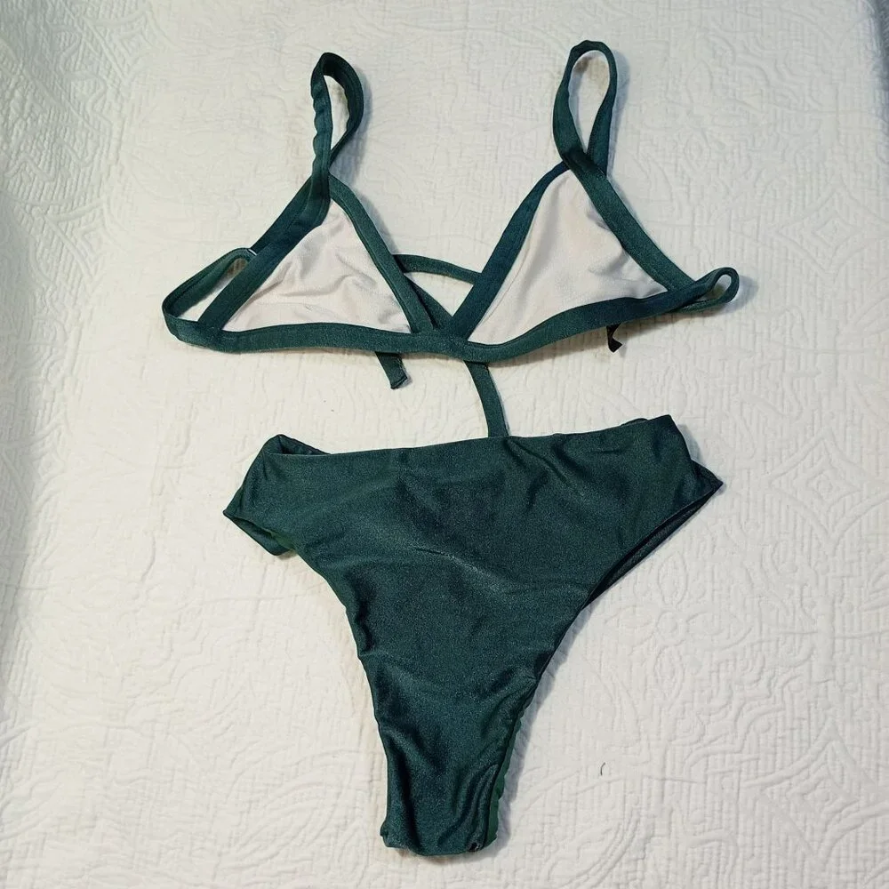 Acqua Di Palma Green Bikini Set 2 Bra With Underwire & Adjustable Straps Small - Picture 2 of 9